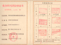重合同守信用企業(yè)證書(shū)